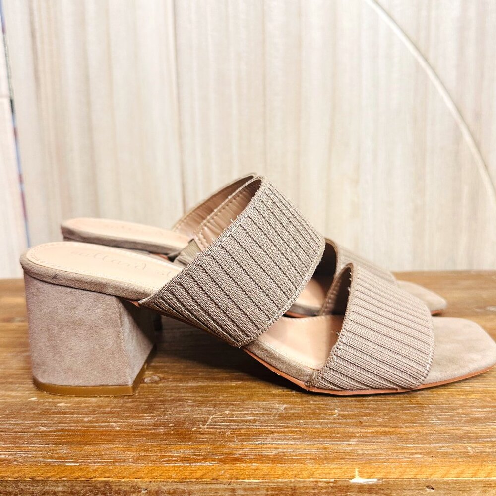Altar'd State 7.5 Lisah Taupe Slip On Block Heels Altard State